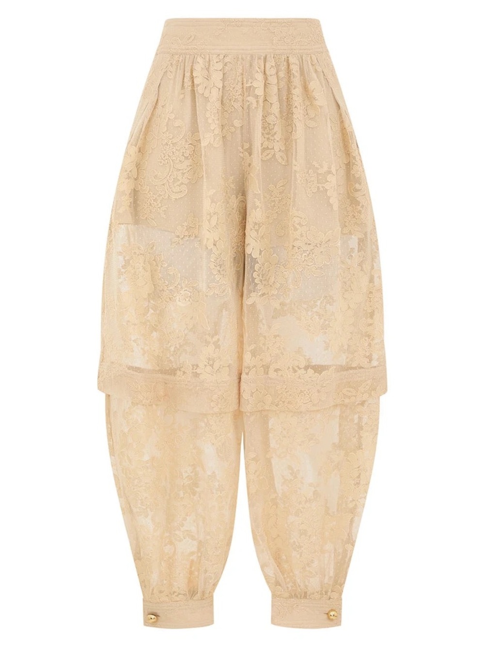 Zimmermann Luna Lace Harem Pants in cream